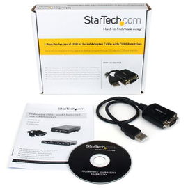 StarTech.com Cable Profesional de 0,3m USB a Puerto Serie Serial RS232 DB9 con Retención del Puerto COM StarTech.com Cable Profesional de 0,3m USB a Puerto Serie Serial RS232 DB9 con Retención del Puerto COM