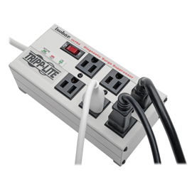 Tripp Lite Supresor de sobretensiones Isobar de 6 tomacorrientes, 1.83 m [6 pies]. Supresor de Sobretensiones Isobar con 4 Tomacorrientes, Cable de 1.83 m [6 pies] con Clavija en Ángulo Recto, 3330 joules, LEDs de Diagnóstico, Gabinete Metálico