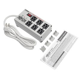 Tripp Lite Supresor de sobretensiones Isobar de 6 tomacorrientes, 1.83 m [6 pies]. Supresor de Sobretensiones Isobar con 4 Tomacorrientes, Cable de 1.83 m [6 pies] con Clavija en Ángulo Recto, 3330 joules, LEDs de Diagnóstico, Gabinete Metálico
