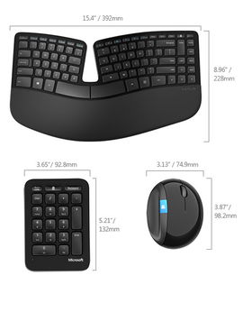Microsoft Sculpt Ergonomic Desktop teclado RF inalámbrico Inglés de EE. UU. Negro Microsoft Sculpt Ergonomic Desktop teclado RF inalámbrico Inglés de EE. UU. Negro