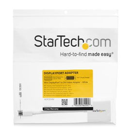 StarTech.com Adaptador Vídeo Mini DisplayPort Mini DP a DVI-I - Conversor Pasivo - 1920x1200 - Blanco