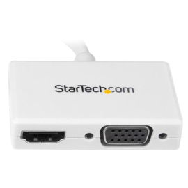 StarTech.com Adaptador Mini DP de Audio/Vídeo para Viajes - Conversor Mini DisplayPort a HDMI o VGA - 1080p Blanco