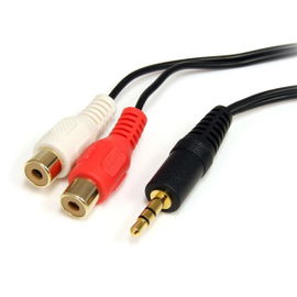 StarTech.com 6ft 3.5mm - 2x RCA cable de audio 1,8 m 3,5mm 2 x RCA Negro StarTech.com 6ft 3.5mm - 2x RCA cable de audio 1,8 m 3,5mm 2 x RCA Negro