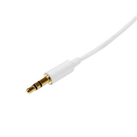 StarTech.com Cable 1m 1 metro Slim Delgado de Audio Estéreo Mini Jack Plug 3,5mm - Blanco - Macho a Macho StarTech.com Cable 1m 1 metro Slim Delgado de Audio Estéreo Mini Jack Plug 3,5mm - Blanco - Macho a Macho