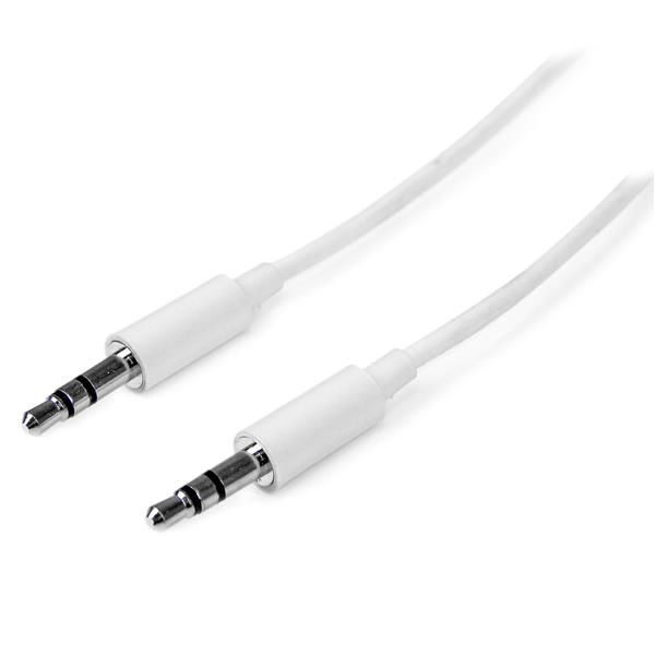 StarTech.com Cable de 3 metros Delgado de Audio Estéreo Mini Jack de 3,5mm - Blanco - Macho a Macho StarTech.com Cable de 3 metros Delgado de Audio Estéreo Mini Jack de 3,5mm - Blanco - Macho a Macho