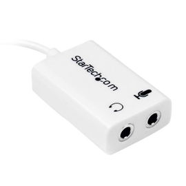 StarTech.com Adaptador de Auriculares con Micrófono Mini-Jack 3,5mm 4 pines a Conectores de Auriculares y de Micrófono - M a 2xH Blanco StarTech.com Adaptador de Auriculares con Micrófono Mini-Jack 3,5mm 4 pines a Conectores de Auriculares y de Micrófono - M a 2xH Blanco