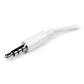 StarTech.com Adaptador de Auriculares con Micrófono Mini-Jack 3,5mm 4 pines a Conectores de Auriculares y de Micrófono - M a 2xH Blanco StarTech.com Adaptador de Auriculares con Micrófono Mini-Jack 3,5mm 4 pines a Conectores de Auriculares y de Micrófono - M a 2xH Blanco