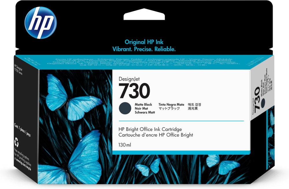 HP 730 130-ml Matte Black DesignJet Ink Cartridge HP 730 130-ml Matte Black DesignJet Ink Cartridge