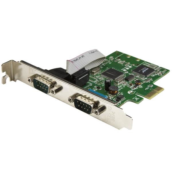 StarTech.com Tarjeta Serie PCI Express de 2 Puertos DB9 RS232 con UART 16C1050 - Adaptador Interno Serie PCI-E