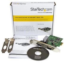 StarTech.com Tarjeta Serie PCI Express de 2 Puertos DB9 RS232 con UART 16C1050 - Adaptador Interno Serie PCI-E
