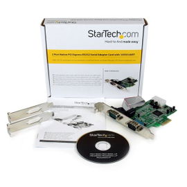 StarTech.com Tarjeta Adaptadora PCI Express PCIe de 2 Puertos Serie RS232 DB9 UART 16550 Serial