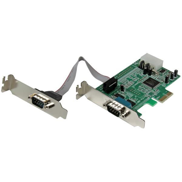 StarTech.com Tarjeta Adaptadora PCI Express de 2 Puertos Serie de Perfil Bajo RS232 UART 16550 Serial