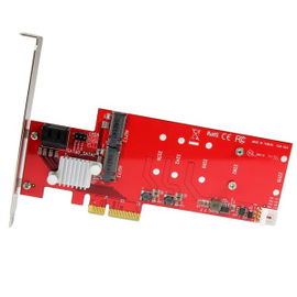 StarTech.com Tarjeta PCI Express Controladora de 2x SSD NGFF M.2 y 2x Puertos SATA III