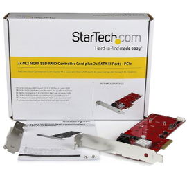 StarTech.com Tarjeta PCI Express Controladora de 2x SSD NGFF M.2 y 2x Puertos SATA III