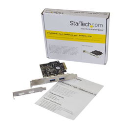 StarTech.com Tarjeta PCI Express de 2 Puertos USB 3.1 - Hub Ladrón Concentrador PCI-E Interno 2x USB A