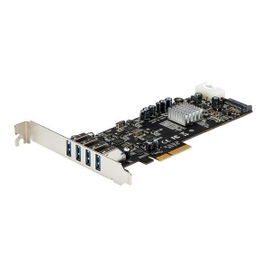 StarTech.com Adaptador Tarjeta PCI Express PCI-E 4 Puertos USB 3.0 UASP 2 Canales de 5Gbps con Alimentación Molex SATA