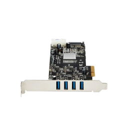 StarTech.com Adaptador Tarjeta PCI Express PCI-E 4 Puertos USB 3.0 UASP 2 Canales de 5Gbps con Alimentación Molex SATA