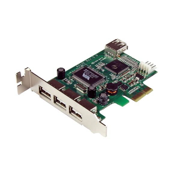 StarTech.com Adaptador Tarjeta PCI Express Perfil Bajo USB 2.0 Alta Velocidad - 3 Externos y 1 Interno