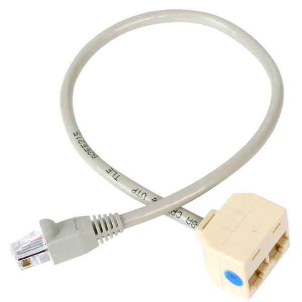 StarTech.com Cable Adaptador Divisor Splitter RJ45 2 a 1 - Hembra a Macho - Divisor Splitter para Cable de Red Ethernet RJ45