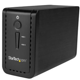 StarTech.com Caja USB 3.1 con 2 Bahías SATA de 3,5 Pulgadas - RAID con Puerto USB-C y USB-A - Caja USB Tipo C