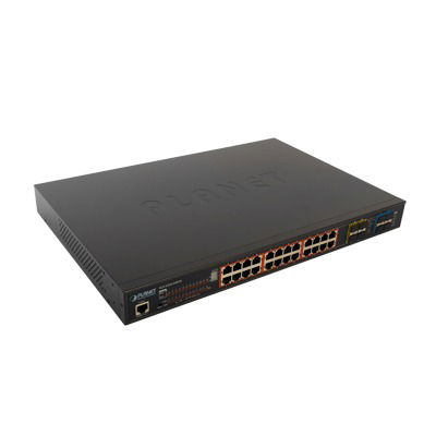 Switch administrable L2+ Stack de 24 puertos PoE+ 802.3at + 2 Puertos 10G SFP /440W Switch administrable L2+ Stack de 24 puertos PoE+ 802.3at + 2 Puertos 10G SFP /440W