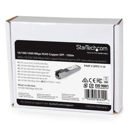 StarTech.com Módulo SFP Compatible con Cisco SFP-GE-T - Transceptor de Cobre RJ45 1000BASE-T - SFPC1110
