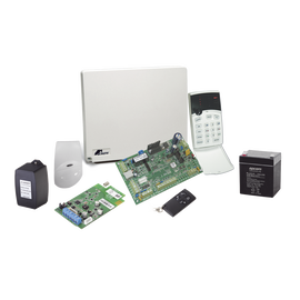 Kit inalámbrico de panel RUNNER4/8 con receptor FWTRANS9F, 2 contactos FW2MAG9F, 1 Detector de movimiento FW2NEO9F, 1 Llavero RF, Batería/Transformador.