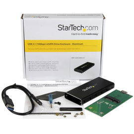 StarTech.com Caja USB 3.1 (10Gbps) para Unidades mSATA - Aluminio