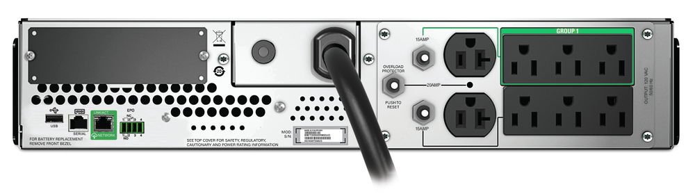 APC SMT2200RM2UC sistema de alimentación ininterrumpida (UPS) Línea interactiva 2200 VA 1980 W 8 salidas AC APC SMT2200RM2UC sistema de alimentación ininterrumpida (UPS) Línea interactiva 2200 VA 1980 W 8 salidas AC