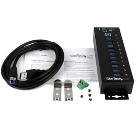 StarTech.com Hub Industrial de 10 Puertos USB 3.0 con Protección Antiestática ESD y Protección de Picos de 350W StarTech.com Hub Industrial de 10 Puertos USB 3.0 con Protección Antiestática ESD y Protección de Picos de 350W