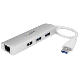 StarTech.com Hub Concentrador de 3 Puertos USB 3.0 con Adaptador de Red Ethernet Gigabit StarTech.com Hub Concentrador de 3 Puertos USB 3.0 con Adaptador de Red Ethernet Gigabit
