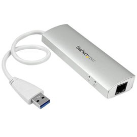 StarTech.com Hub Concentrador de 3 Puertos USB 3.0 con Adaptador de Red Ethernet Gigabit StarTech.com Hub Concentrador de 3 Puertos USB 3.0 con Adaptador de Red Ethernet Gigabit