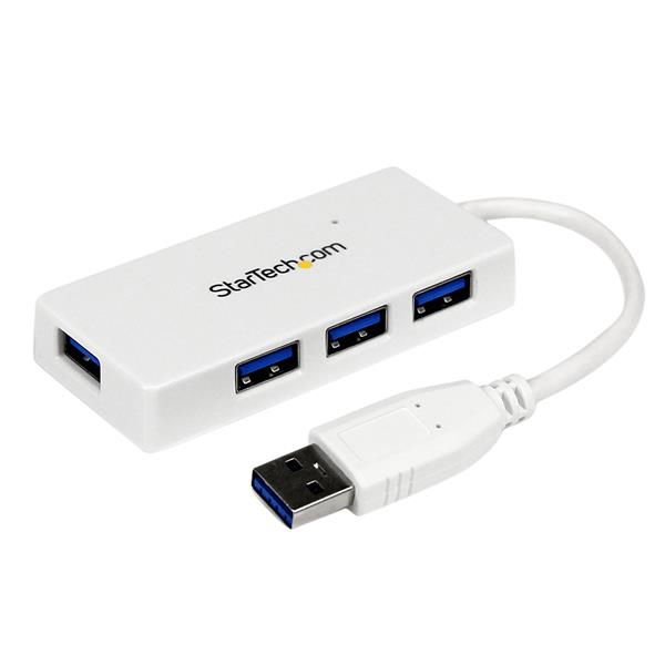 StarTech.com Adaptador Concentrador Hub Ladrón USB 3.0 Super Speed para Laptop de 4 Puertos Salidas - Blanco StarTech.com Adaptador Concentrador Hub Ladrón USB 3.0 Super Speed para Laptop de 4 Puertos Salidas - Blanco