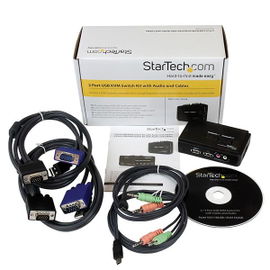 StarTech.com Juego de Conmutador KVM de 2 puertos con todo incluido - USB - Audio y Vídeo VGA StarTech.com Juego de Conmutador KVM de 2 puertos con todo incluido - USB - Audio y Vídeo VGA