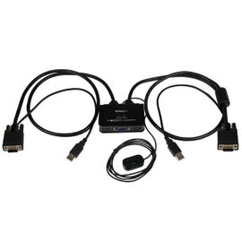 StarTech.com Switch Conmutador KVM de Cable con 2 Puertos VGA USB Alimentado por USB con Interruptor Remoto StarTech.com Switch Conmutador KVM de Cable con 2 Puertos VGA USB Alimentado por USB con Interruptor Remoto