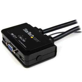 StarTech.com Switch Conmutador KVM de Cable con 2 Puertos VGA USB Alimentado por USB con Interruptor Remoto StarTech.com Switch Conmutador KVM de Cable con 2 Puertos VGA USB Alimentado por USB con Interruptor Remoto