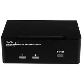 StarTech.com Switch Conmutador KVM de 2 Puertos DisplayPort - 4K 60Hz
