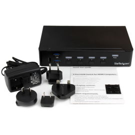 StarTech.com Switch Conmutador KVM de 4 Puertos HDMI 1080p con USB 3.0