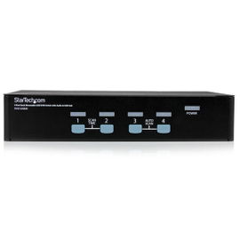StarTech.com 4 Port StarView USB KVM interruptor KVM Montaje en rack Negro