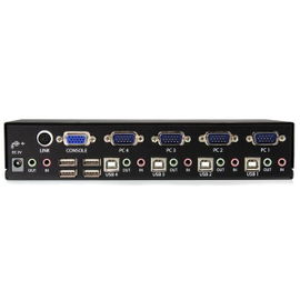 StarTech.com 4 Port StarView USB KVM interruptor KVM Montaje en rack Negro