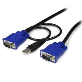 StarTech.com Cable KVM de 3m Ultra Delgado Todo en Uno VGA USB HD15 - 10ft Pies 2 en 1 StarTech.com Cable KVM de 3m Ultra Delgado Todo en Uno VGA USB HD15 - 10ft Pies 2 en 1