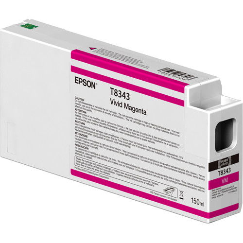 Epson T8343 - 150 ml - magenta vívido - original - cartucho de tinta - para SureColor SC-P6000, SC-P7000, SC-P7000V, SC-P8000, SC-P9000, SC-P9000V Epson T8343 - 150 ml - magenta vívido - original - cartucho de tinta - para SureColor SC-P6000, SC-P7000, SC-P7000V, SC-P8000, SC-P9000, SC-P9000V
