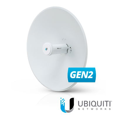 PowerBeam airMAX AC GEN2 hasta 450 Mbps, 5 GHz (5150 - 5875 MHz) con antena tipo plato altamente eficiente de 25 dBi