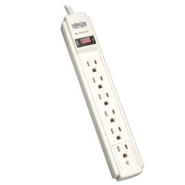 Tripp Lite TLP604 Supresor de Sobretensiones con 6 Tomacorrientes, 1.22 m [4 pies] Cable, 790 Joules, LED de Diagnóstico, Gabinete Gris Claro