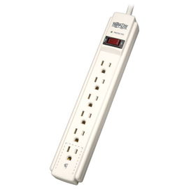 Tripp Lite TLP604 Supresor de Sobretensiones con 6 Tomacorrientes, 1.22 m [4 pies] Cable, 790 Joules, LED de Diagnóstico, Gabinete Gris Claro