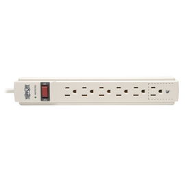 Tripp Lite TLP604 Supresor de Sobretensiones con 6 Tomacorrientes, 1.22 m [4 pies] Cable, 790 Joules, LED de Diagnóstico, Gabinete Gris Claro
