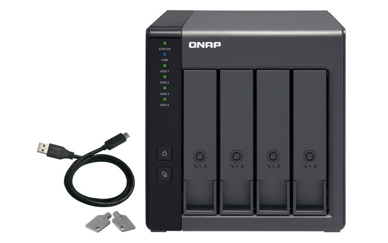 QNAP TR-004 unidad de disco multiple Negro