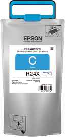 Epson R24X - Gran capacidad - cián - original - paquete de tinta - para WorkForce Pro WF-R8590, WF-R8590 D3TWFC, WF-R8590DTWF, WF-R8590DTWFL