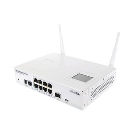 MikroTik Cloud Router Switch CRS109-8G-1S-2HnD-IN - Conmutador - L3 - inteligente - 7 x 10/100/1000 + 1 x 10/100/1000 (PoE) + 1 x Gigabit SFP - sobremesa - PoE pasivo - alimentación cc
