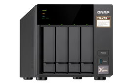 QNAP TS-473-4G - Servidor NAS - 4 compartimentos - SATA 6Gb/s - RAID 0, 1, 5, 6, 10, JBOD, 5 Hot Spare, intercambio en caliente 6, 10 repuesto rápido - RAM 4 GB - Gigabit Ethernet - iSCSI soporta